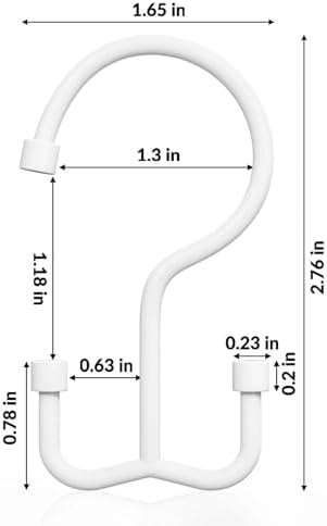Goowin Shower Curtain Hooks, Shower Curtain Rings, Durable Shower Curtain Hangers Rust Proof, Double Glide Shower Rings for Curtain, Simple Shower Hooks for Shower Curtain, White, 24 Pack-Cylinders
