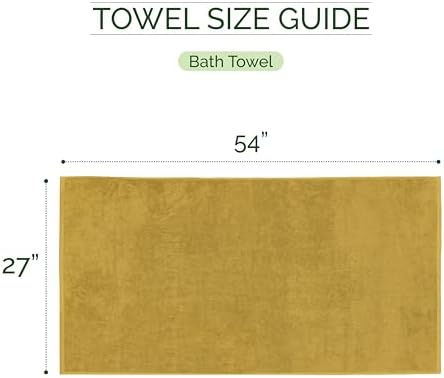 Elegant Comfort 100% Turkish Cotton Corduroy Ribbed Luxury Soft 2 Pack Bath Towels 27 x 54 Inch - Ultra Plush, Absorbent, Quick Dry, Hotel Spa Quality Towels for Bathroom Essentials, Gold