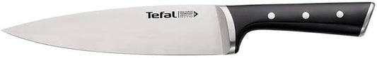 Tefal Ice Force Stainless Steel Chef Knife - 20cm - Premium Design, Long Lasting Performance - K2320214,Silver/Black