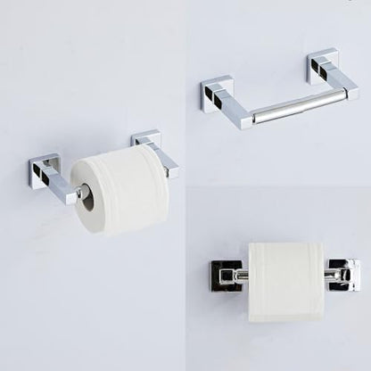 Chrome Bathroom Hardware Set 4 Pieces,Bathroom Accessories Set Stainless Steel Wall Mounted, Hand Towel Bar, Towel Ring, Robe Towel Hooks,Toilet Paper Holder,Towel Bar Set, 23.6 Inch
