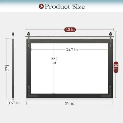 Farmhouse Mirror 40x30 Inch, Black Rustic Bathroom Mirror Vanity, Wood Framed Rectangular Wall Decorative Mirrors for Entryway, Living Room, Bedroom