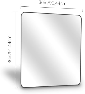DESBING 36" x 36"Bathroom Mirror, Matte Black Wall Mirror with Metal Frame, Decorative Rectangular Vanity Mirror for Bedroom Bathroom Living Room Entryway (Horizontal/Vertical)