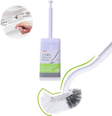 Marbarsse Bathroom Toilet Bowl Brush and Holder, Curved Design Toilet Brush for Deep Cleaning Under Rim, Best Toilet Brush Set, Easy Handy CompactToilet BowlCleaner Brush for Bathroom, 1 Pack