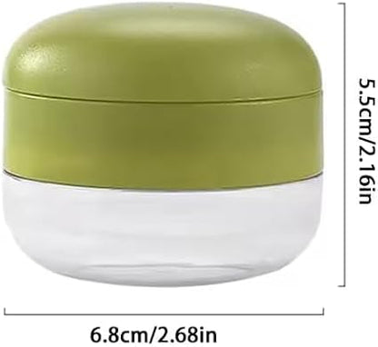 Mini Garlic Chopper and Press with Container, Emptycolor Manual Garlic Mincer Crusher Cutter Grinder, Stainless Steel Blades, Handheld Garlic Slicer Dicer Zoom Tool – Green