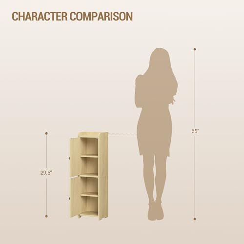 Hzuaneri Bathroom Storage Cabinet, Small Corner Floor Cabinet with 2 Doors