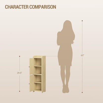 Hzuaneri Bathroom Storage Cabinet, Small Corner Floor Cabinet with 2 Doors