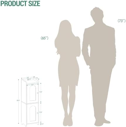 Hzuaneri Bathroom Storage Cabinet, Small Corner Floor Cabinet with 2 Doors