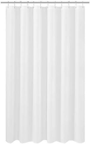 N&Y HOME Extra Long Shower Curtain Liner Fabric 72 x 80 inches, White