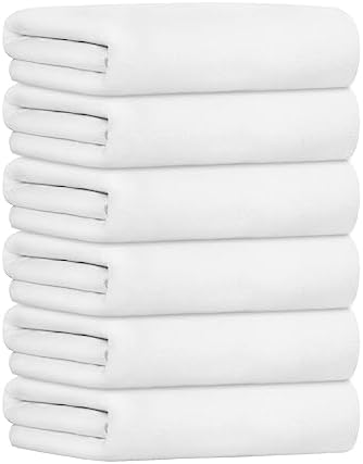 JML Microfiber Bath Towels Set, 6 Pack, 27" x 55", White