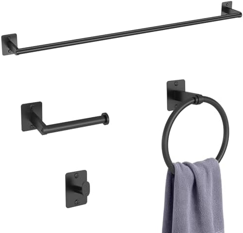 KLJKPA 4-Piece Bathroom Hardware Set, 32 inch Bathroom Towel Holder