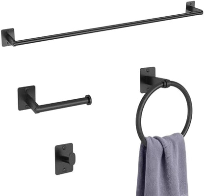 KLJKPA 4-Piece Bathroom Hardware Set, 32 inch Bathroom Towel Holder