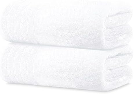 Tens Towels 2 Piece Extra Large Bath Sheets 35 x 70 Inches, White