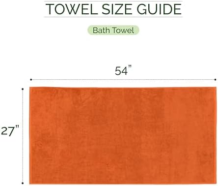 Elegant Comfort 100% Turkish Cotton Corduroy Ribbed Luxury Soft 2 Pack Bath Towels 27 x 54 Inch - Ultra Plush, Absorbent, Quick Dry, Hotel Spa Quality Towels for Bathroom Essentials, Orange