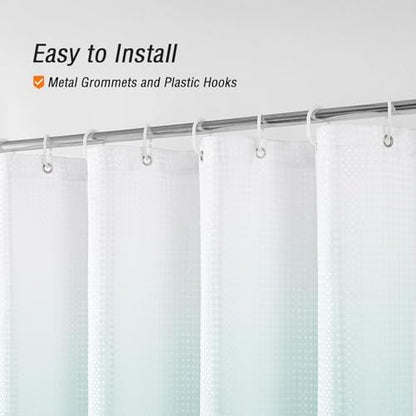 Gibelle Teal Ombre Fabric Shower Curtain for Bath Decor, 72 x 72