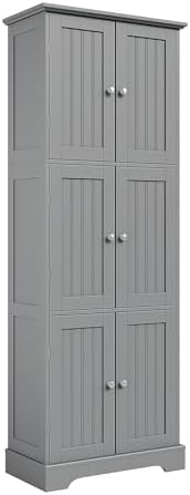 ChooChoo 63.2" Tall Bathroom Storage Cabinet with 6 Doors
