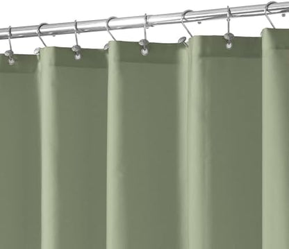 N&Y HOME Fabric Shower Curtain or Liner with Magnets, Sage Green