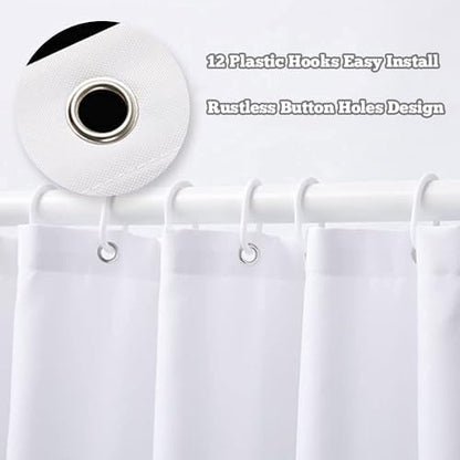 Extra Long Flower Spring Blue Pink Bathroom Shower Curtain Set