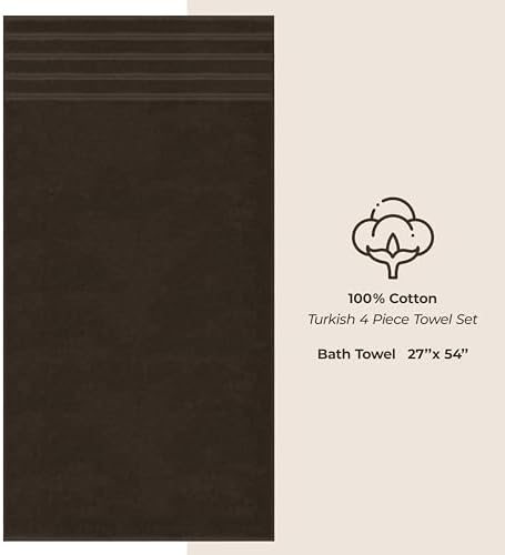 American Soft Linen 100% Cotton Luxury Turkish Towels, 4 PC Bath Towel Set