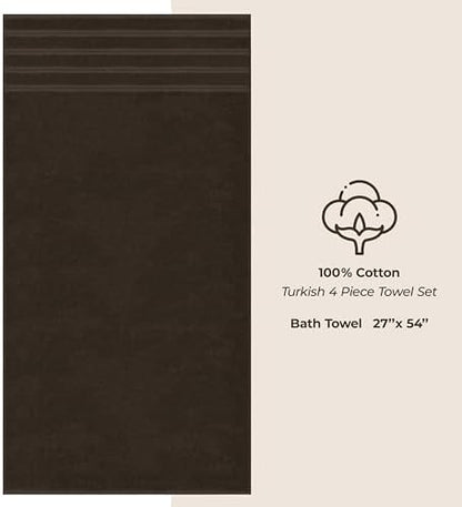 American Soft Linen 100% Cotton Luxury Turkish Towels, 4 PC Bath Towel Set