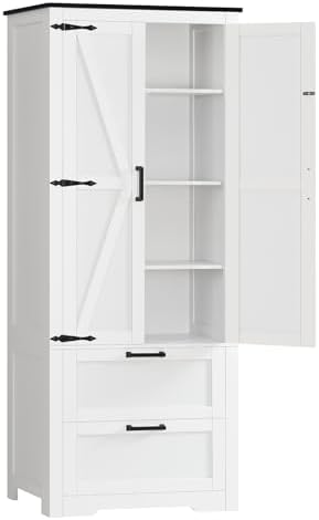 TEENFON Storage Cabinet with Doors & Adjustable Shelf