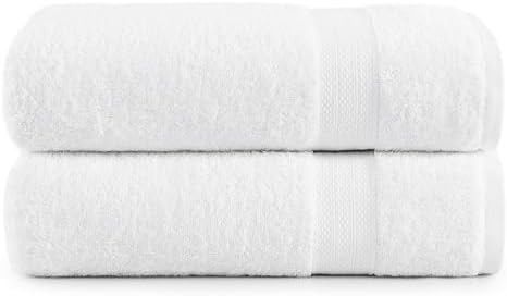LANE LINEN Bath Sheet Set 2 Pack Oversized Soft Absorbent Quick Dry - White