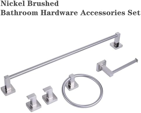 5 Piece Bathroom Hardware Accessories Set Brushed Nickel,24 Inch Towel Bar Set,Towel Rack Set,Bathroom Towel Holder Set