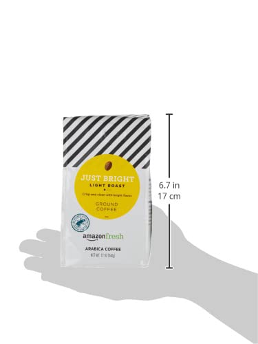Amazon Fresh, Just Bright Ground Coffee, Light Roast, 12 Oz (Pack of 2)