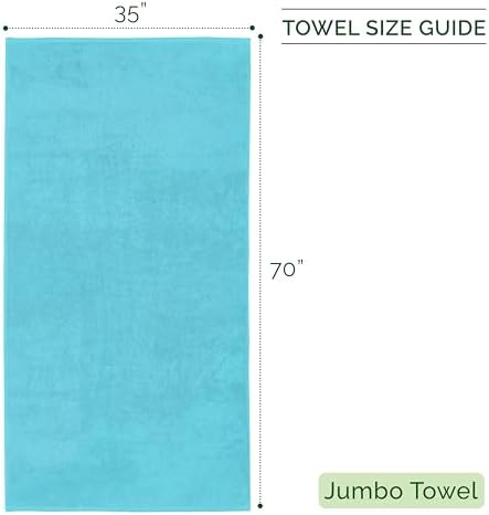 Elegant Comfort 100% Turkish Cotton Corduroy Ribbed Luxury Jumbo Bath Towel Ultra Soft - 35 x 70 Inch - Luxury Spa Premium Hotel Quality Highly Absorbent and Quick Dry Large Bath Towel, Aqua