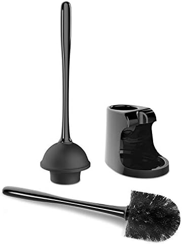 MR.SIGA Toilet Plunger and Brush Combo for Toilet Cleaning, Black, 2 Set (Pack of 6)