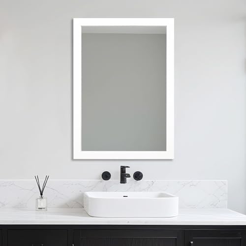 Bathroom Mirror for Over Sink 36x24 Inch Rectangular Wall Mirror, White