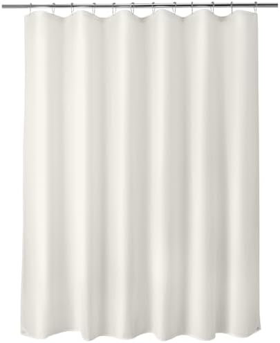 Titanker Fabric Shower Curtain Liner Washable, 70 x 72 Inches, Cream Shower Liner Fabric with 2 Magnets, Bathroom Polyester Shower Liner Waterproof Soft Lightweight, Cream