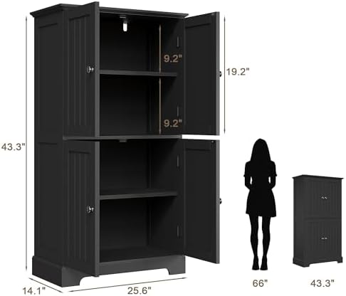 ChooChoo Bathroom Floor Cabinet with Adjustable Shelves