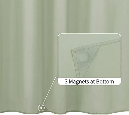 ALYVIA SPRING Extra Long Waterproof Fabric Shower Curtain Liner Sage, 72x84