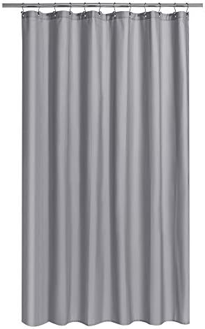 N&Y HOME Fabric Shower Curtain or Liner Extra Long 72 x 84 Inches, Gray