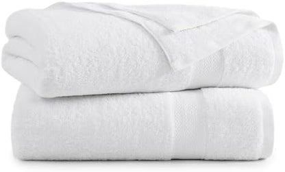 LANE LINEN Bath Sheet Set 2 Pack Oversized Soft Absorbent Quick Dry - White
