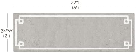 Madison Park Evan 100% Cotton Bath Runner Plush Absorbent, 24" x 72", Grey