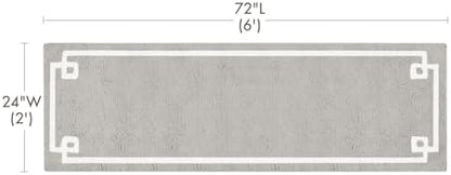 Madison Park Evan 100% Cotton Bath Runner Plush Absorbent, 24" x 72", Grey
