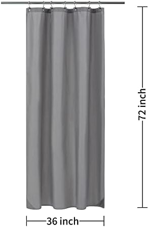 ALYVIA SPRING Stall Waterproof Fabric Shower Curtain or Liner Grey, 36x72
