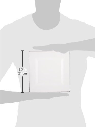 Party Essentials Party Supplies Disposable Classic Square Plastic Plates For Wedding/All Occasions, 8", 70-Count, Clear