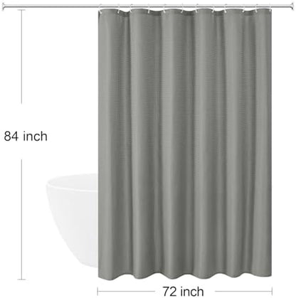 Gibelle Extra Long 230GSM Heavy Duty Grey Shower Curtain, 72 x 84