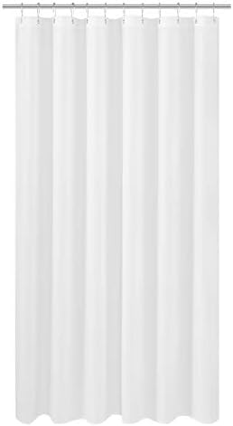 N&Y HOME Extra Long Fabric Shower Curtain or Liner 72 x 92 inches, White