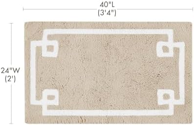 Madison Park Evan 100% Cotton Bath Rug Plush Absorbent, 24" x 40", Taupe