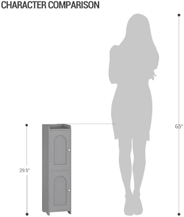 Hzuaneri Bathroom Storage Cabinet, Small Corner Floor Cabinet with 2 Doors