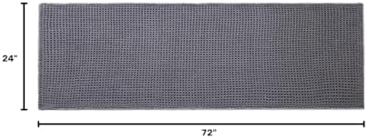 TYUU Waffle Runner Rug Bathroom, Long Boho Bath Mat, 72x24 Grey