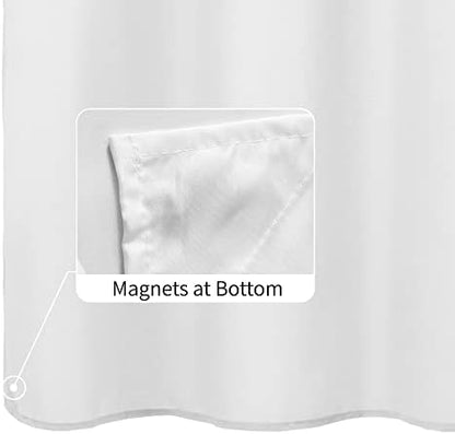 ALYVIA SPRING Extra Long Waterproof Fabric Shower Curtain Liner White 72x84