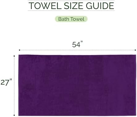 Elegant Comfort 100% Turkish Cotton Corduroy Ribbed Luxury Soft 2 Pack Bath Towels 27 x 54 Inch - Ultra Plush, Absorbent, Quick Dry, Hotel Spa Quality Towels for Bathroom Essentials, Purple