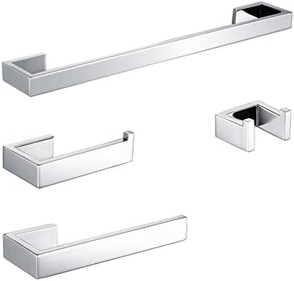 BAGNOLUX Bathroom Hardware Set, Bath Towel Holder Set SUS304 Stainless Steel, Towel Rack for Wall Mounted, Chrome Bathroom Accessories Set Fixture Heavy Duty, Polished Chrome
