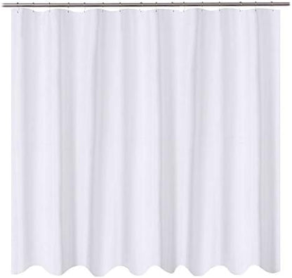 N&Y HOME Fabric Shower Curtain Liner 96 x 78 inch XL Size, White