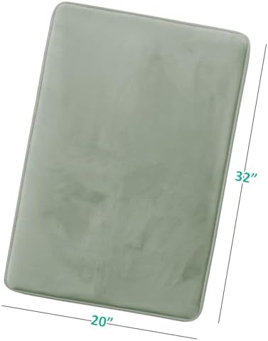 Clara Clark Bathroom Rugs, Velvet Memory Foam Bath Mat, Non-Slip Bath Rugs, Machine Wash, Dries Quickly, Ultra Soft Plush Bath Mats for Bathroom, 20 x 32, Ice Green