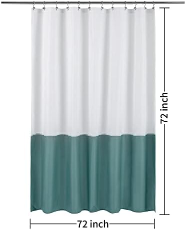 ALYVIA SPRING Waterproof Fabric Shower Curtain or Liner White/Teal, 72x72